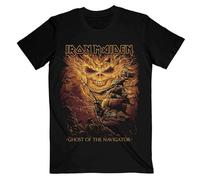 Iron Maiden - Iron Maiden T Shirt Ghost of The Navigator Band Logo Nuovo Ufficiale Uomo Nero Size M