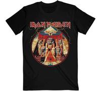 Iron Maiden - T-Shirt # S Black Unisex # Powerslave Lightning Circle
