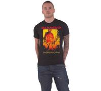 Iron Maiden - Rock Off officially licensed products Iron Maiden T Shirt The Wicker Man Fire Band Logo Nuovo Ufficiale Uomo Nero Size M
