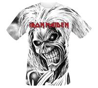 Iron Maiden Killers Allover Uomo T-Shirt Bianco L 100% Cotone Regular