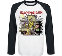 Iron Maiden Killers Shatter Uomo Maglia Maniche Lunghe Bianco/Nero M 100% Cotone Regular