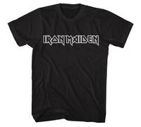 Iron Maiden - Linea Logo - American Classici - Solido Nero Adulto Manica Corta