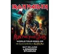 Iron Maiden locandina Run For Your Lives Torre 2025 - 2026 Berlin Londra UK