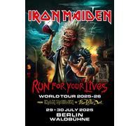 Iron Maiden locandina Run For Your Lives Torre 2025 - 2026 Berlin Londra UK