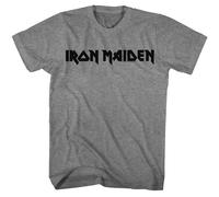Iron Maiden - Logo A Colori - American Classics - Grigio Heather Manica Corta