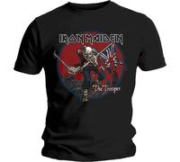 Iron Maiden - Iron Maiden T Shirt Trooper Rosso Sky Band Logo Nuovo Ufficiale Uomo Nero Size XXL