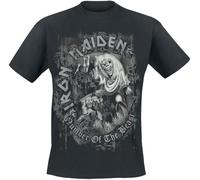 Iron Maiden Number of The Beast Grey Tone Uomo T-Shirt Nero 100% Cotone Regular