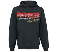 Iron Maiden Pom Red Strip Logo Tracklist Uomo Felpa con Cappuccio Nero 4XL