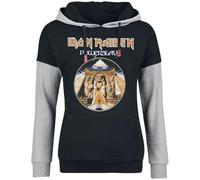 Iron Maiden Powerslave Donna Felpa con Cappuccio Nero/Grigio 65% Cotone, 35% Poliestere Regular