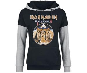 Iron Maiden Powerslave Donna Felpa con Cappuccio Nero/Grigio XL 65% Cotone, 35% Poliestere Regular