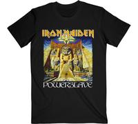 Iron Maiden T Shirt Powerslave World Slavery Tour Ufficiale Mens Nero, Nero , XL