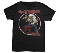 Iron Maiden - Rock Off Iron Maiden T Shirt Number of The Beast Band Logo Nuovo Ufficiale Nero Size L