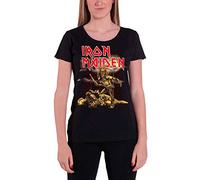 Iron Maiden - Rock Off Iron Maiden T Shirt Sanctuary Eddie Slasher Ufficiale da Donna Nuovo Skinny Fit Size L