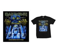 Iron Maiden - Rock Off officially licensed products Iron Maiden T Shirt Back in Time Mummy Band Logo Nuovo Ufficiale Uomo Nero Size S