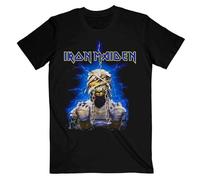Iron Maiden - Rock Off officially licensed products Iron Maiden T Shirt Powerslave Mummy Band Logo Nuovo Ufficiale Uomo Nero Size XL