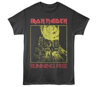 Iron Maiden Running Free T-Shirt Grigio Stampa Anteriore Uomo Donna Cotone