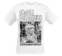 Iron Maiden Sit Tour 86/87 Uomo T-Shirt Bianco 100% Cotone Regular
