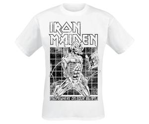Iron Maiden Sit Tour 86/87 Uomo T-Shirt Bianco 100% Cotone Regular