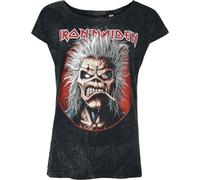 Iron Maiden Smoking Eddie Donna T-Shirt Nero M 100% Cotone Regular