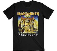 Iron Maiden T Shirt Powerslave World Slavery Tour Ufficiale Mens Nero, Nero , L