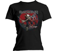 Iron Maiden - T-Shirt # S Black Femmina # Trooper Red Sky