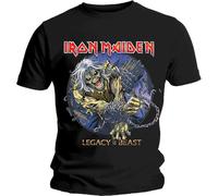 Iron Maiden T Shirt Somewhere In Time Band Logo Nuovo Ufficiale Uomo Grigio