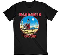 Iron Maiden T Shirt The Beast Tames Texas 1982 Tour Ufficiale Mens Nero, Nero , S