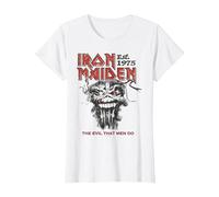Iron Maiden The Evil That Men Do On White Maglietta, Donna, Bianco, XL