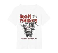 Iron Maiden The Evil That Men Do On White Maglietta, Donna Plus-Size, Bianco, 6X