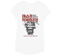 Iron Maiden The Evil That Men Do On White Maglietta, Ragazze, Bianco, L