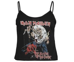 Iron Maiden The Number of The Beast Donna Top Nero L 100% Cotone Regular