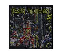 Razamataz Toppa tessuta Iron Maiden Somewhere In Time - 1 toppa rotonda nera da cucire Cyberpunk, Nero , Taglia unica