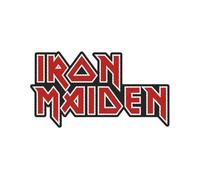Razamataz Toppa tessuta Iron Maiden Logo ritagliato Ufficiale Nuovo Rosso