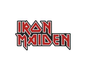 Iron Maiden Woven Patch Logo Cut Out Nuovo Ufficiale Rosso