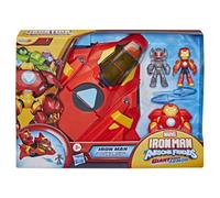 Hasbro, Marvel, Serie Disney Jr. Iron Man e i Suoi Fantastici Amici, Giant-Sized Armor Iron Jet, Action Figure, Veicolo Giocattolo, dai 3 Anni in su