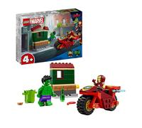 Lego Marvel 76287 Iron Man Con Moto E The Hulk, Giocattolo Con 2 Minifigure Di Supereroi Avengers, Giochi Per Bambini 4+