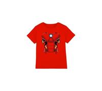 Iron Man Costume Unisex Kids T Shirt, Rosso, 3-4 Anni Bambini e Ragazzi