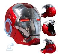 Iron-Man Electronic Mark 5 Casco - Controllo vocale, occhi LED, indossabile Super Hero Prop per Natale e Halloween