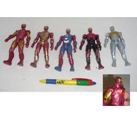 IRON MAN Figure SET 5 con DIVERSE ARMATURE MARK 13cm Posabili ACTION con LED