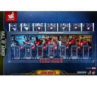 IRON MAN HALL OF ARMOR MINIATURE Collectible Set of 7 Hot Toys Sideshow MMSC012