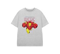 Iron Man Maglietta a Maniche Corte Grigia da Bambino | T-Shirt Grafica Marvel per Bambini | Abbigliamento dei Cartoni Animati Ironman da Supereroe | Tony Stark Movie Merchandise Gift per Bambini