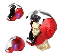 Iron-Man MK 5 Casco elettronico indossabile con voce e telecomando, occhi LED ed effetti sonori, perfetto per cosplay di supereroi, oggetti di scena cinematografici e da collezione per adulti, regalo