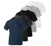 Iron Mountain T-Shirt da Uomo Girocollo in Cotone Biologico Riciclato, Ecologico, assortite per Abbigliamento da Lavoro (Confezione da 5), Assortiti, XXL