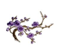 Iron On Patches, Embroidered Plum Flower Repair Craft Jacket