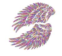 Iron On Patches Wing Embroidery Repair Applique 翅膀图案布贴，可熨烫或缝制，