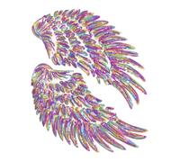 Iron On Patches - Wing Embroidery Repair Applique For Custom Apparel | High Density Thread Stitching With Heat Activated Adhesive Backing For Jacket, Hat, Jeans And Handicraft