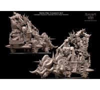 Iron Orc Chariot Kit Carro degli Orchi Neri Miniatura 32mm Wargame Proxy ToW AoS