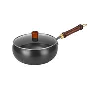 Iron Pan, Non Stick with Lid, Professional Uncoated Cast Cooking Skillet, Versatile Cookware for Stove, Saute, Fry Eggs, Chicken, Fish, Steak, Shrimp, Indoor Kitchen, Outdoor Camping, and Home