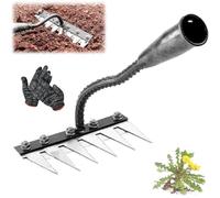 Iron Rake 2.0, 5/6/7/8 Teeth Carbon Steel Garden Weeding Rakes, Gardening Hand The Heavy-Duty Irons Weeding, for Gardening Cultivating Loosening Weedingg Mulching (6 Teeth)