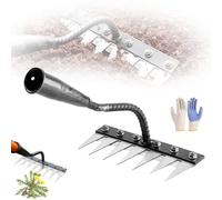 Iron Rake 2.0, Gardenia Iron Weeding Rake, 5/6/7/8 Teeth Carbon Steel Garden, Weeding for Dethatching, Soil Leveling, Multifunctional Lawn Tool (7 Teeth)